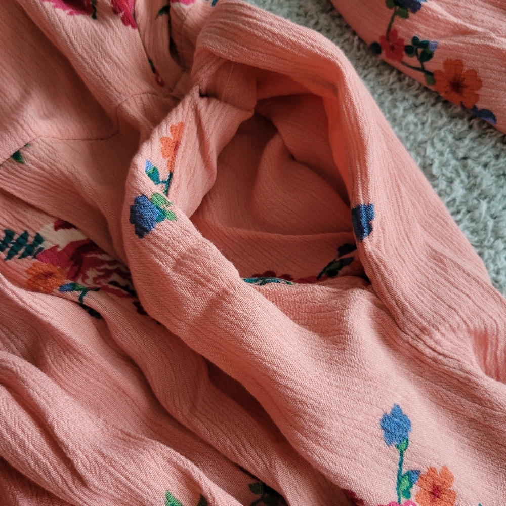 Matilda Jane Coral Floral Long Sleeve Dress Size Med - Picture 5 of 6